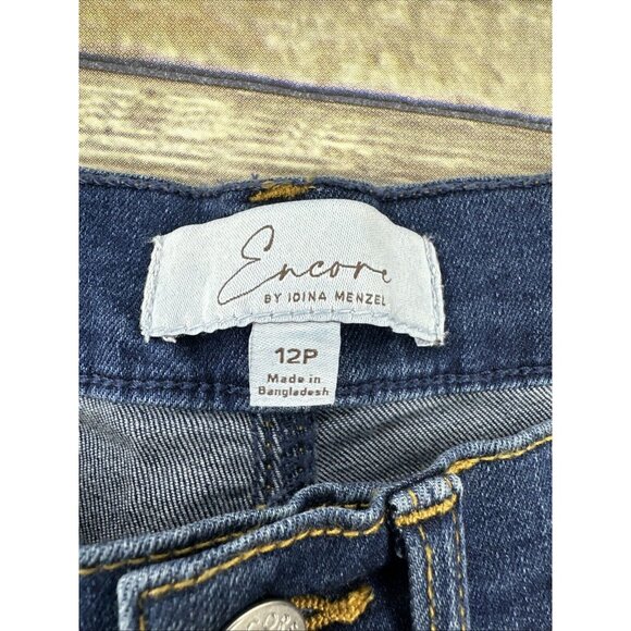 Encore By Indian Menzel Petite Skinny Ankle Jeans Size 12 Medium Wash A516302 - Picture 12 of 16
